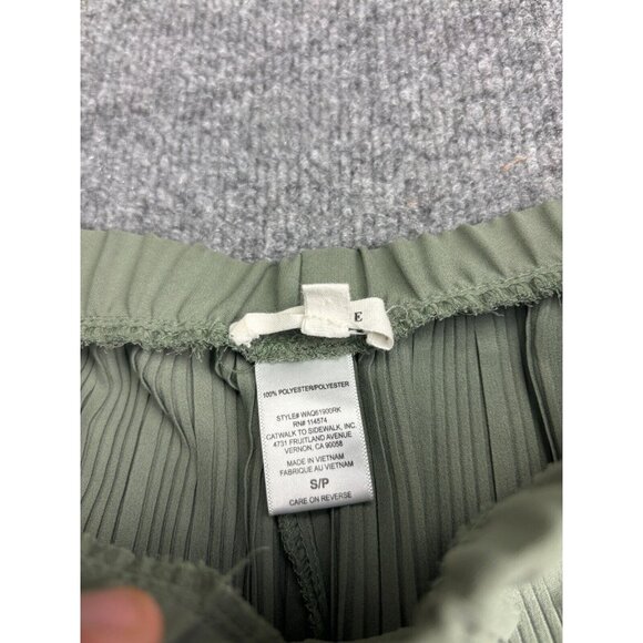 Pleione Pull On Pants Women's Small Green Pleated Wide Leg High Rise - Picture 3 of 11